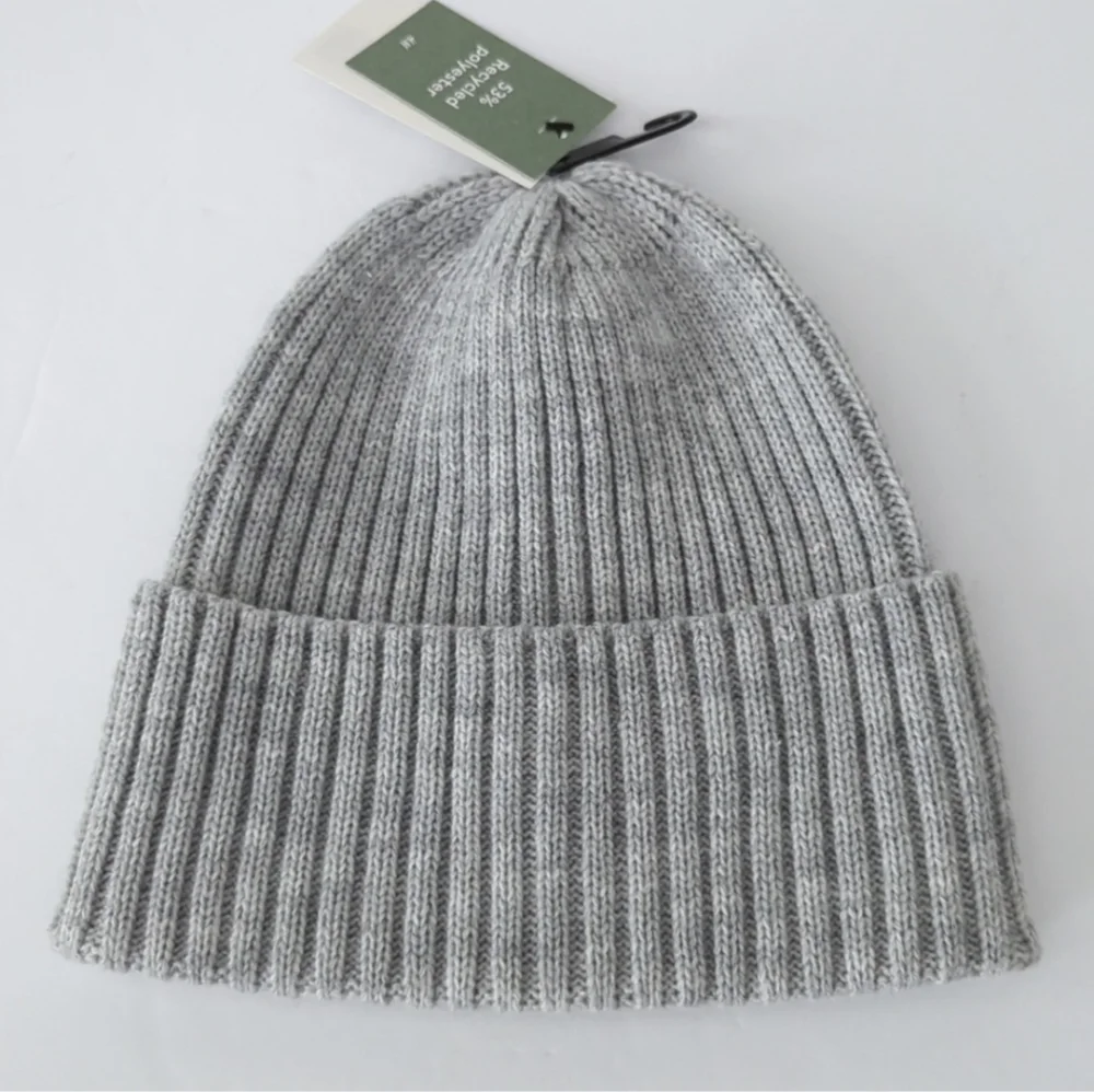 Rib Knit Hat H&M Beanie Wide Foldover Cuff Light Grey NEW with TAGS - Picture 4 of 6